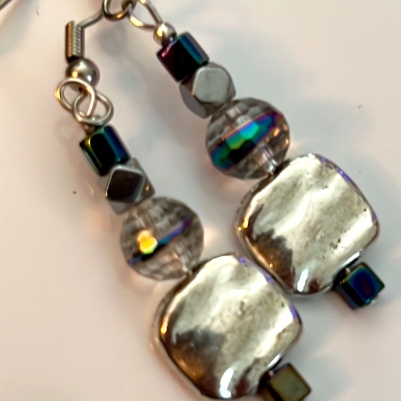 Hematite & Crystal Earrings. - Picture 2 of 2